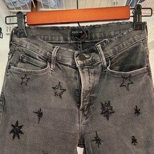 Star Embellished Gray Jeans